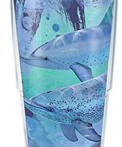 Tervis 1316315 Guy Harvey - Mirage Dolphins Insulated Tumbler with Wrap and Lid, 24 oz - Tritan, Clear