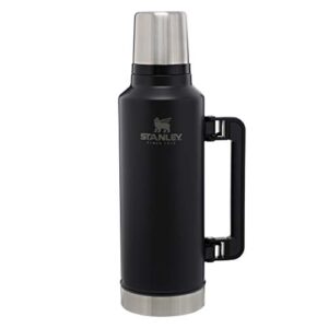 stanley classic vacuum insulated wide mouth bottle - bpa-free 18/8 stainless steel thermos for cold & hot beverages – keeps liquid hot or cold for up to 24 hours – matte black, 2 qt