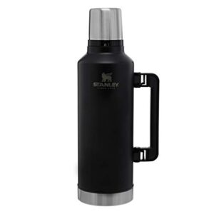 stanley classic vacuum insulated wide mouth bottle - bpa-free 18/8 stainless steel thermos for cold & hot beverages – keeps liquid hot or cold for up to 24 hours –  matte black, 2.5qt