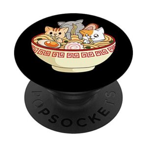 anime cat japanese ramen life noodle foodie gift popsockets popgrip: swappable grip for phones & tablets
