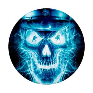 Flaming Blue Skull Face - Fire Skull For Boys Men PopSockets Swappable PopGrip