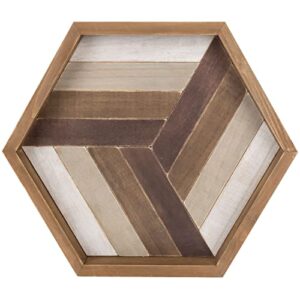 MyGift 12-inch Rustic Geometric Chevron Design Wood Serving Tray