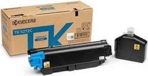 kyocera 1t02tvcus0 model tk-5272c cyan toner kit for use ecosys m6235cidn, m6630cidn, m6635cidn and p6230cdn a4 multifunctional printers; up to 6000 pages yield at 5% coverage