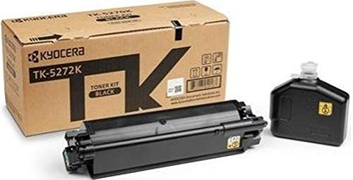 Kyocera 1T02TV0US0 Model TK-5272K Black Toner Kit For use with Kyocera ECOSYS M6235cidn, M6630cidn, M6635cidn and P6230cdn A4 Multifunctional Printers; Up to 8000 Pages Yield at 5% Coverage