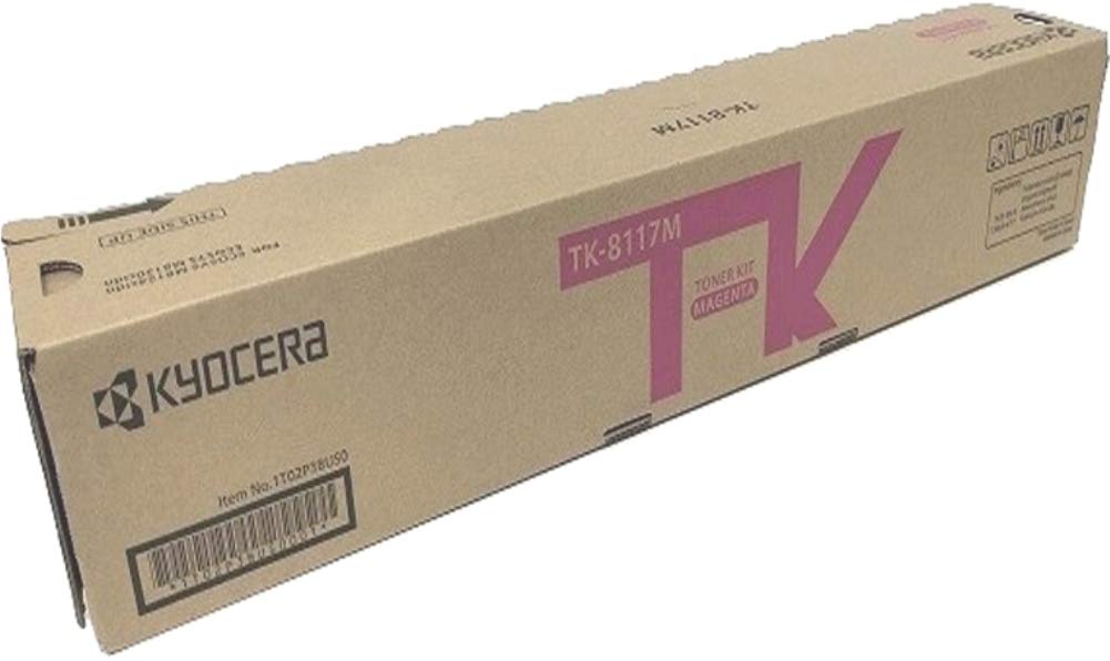 Kyocera 1T02P3BUS0 Model TK-8117M Magenta Toner Kit For use with Kyocera ECOSYS M8124cidn and M8130cidn Color Multifunctional Printers, Up to 6000 Pages Yield at 5% Average Coverage