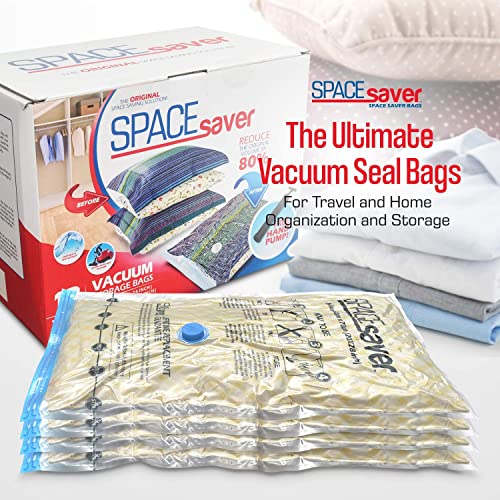 Spacesaver Vacuum Storage Bags (Variety 10-Pack) Save 80% on Clothes Storage Space - Vacuum Sealer Bags for Comforters, Blankets, Bedding, Clothing - Compression Seal for Closet Storage. Pump for Travel.