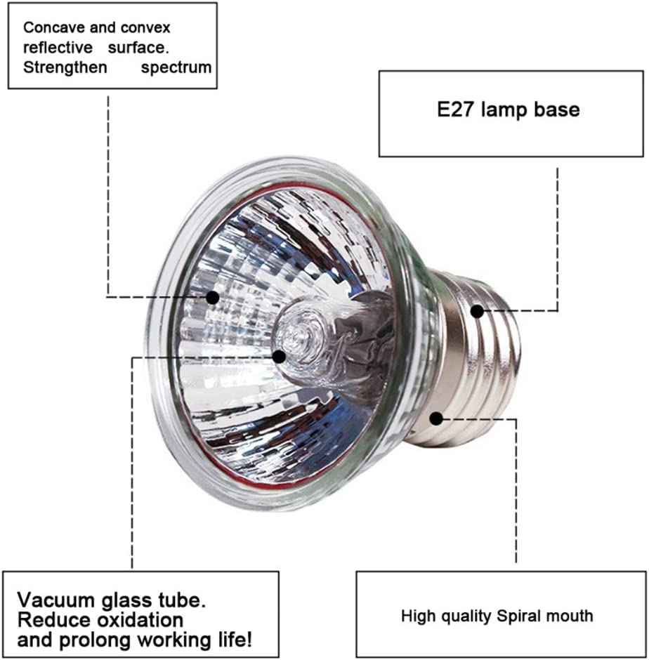 MD Lighting 4-Pack Reptile Heat Lamp Bulb, E26/E27 75 Watt Reptile Heat Bulb Full Spectrum Sun Light Lamp for Bearde Dragon, Lizard, Turtle, Gecko & More