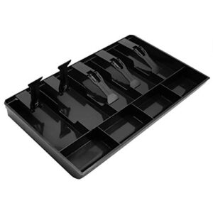 Cash Register Drawer Insert Tray with 5 Bill/4 Coin Compartments for Money Storage, Black