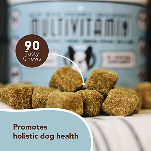 Natural Dog Company Multivitamin Chews (90 Pieces), Dog Vitamins and Supplements, Peanut Butter & Bacon Flavor, for Dogs of All Ages, Sizes, & Breeds, Supports Immune System