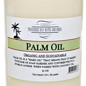 Traverse Bay Bath and Body Palm oil, Soap making supplies. Organic, Sustainable, Kosher, 32 fl oz. DIY projects.