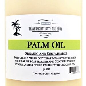 Traverse Bay Bath and Body Palm oil, Soap making supplies. Organic, Sustainable, Kosher, 32 fl oz. DIY projects.