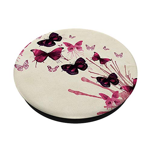 Dark Pink Butterfly Cellphone Holder Hand Pop Up Phone Knobs PopSockets PopGrip: Swappable Grip for Phones & Tablets