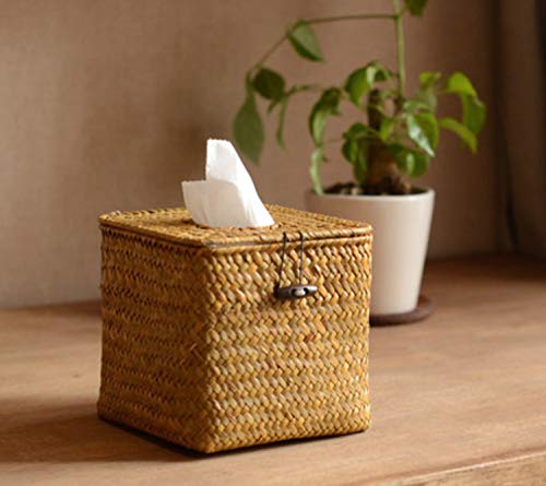 Raincol Morava Square Seagrass Facial Tissue Box Decorative Woven Paper Holder Napkin Dispenser (1)