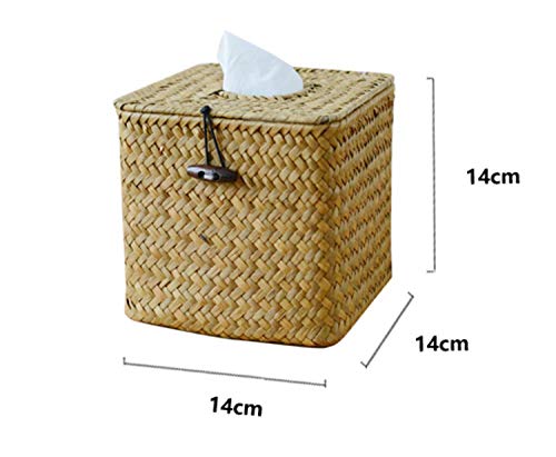 Raincol Morava Square Seagrass Facial Tissue Box Decorative Woven Paper Holder Napkin Dispenser (1)