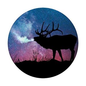 Cool Galaxy and Elk Deer Black Phone Grip Gifts Boys Girls PopSockets PopGrip: Swappable Grip for Phones & Tablets