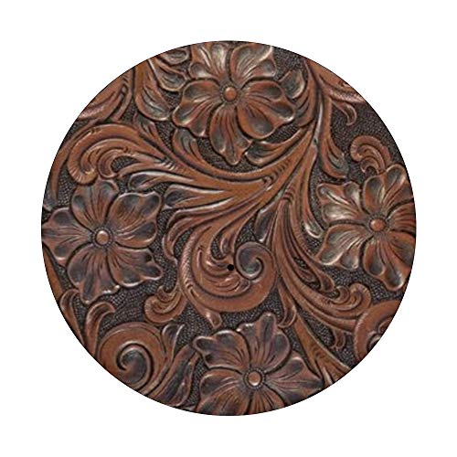Wild West Western Cowgirl for Women Tooled Print PopSockets PopGrip: Swappable Grip for Phones & Tablets