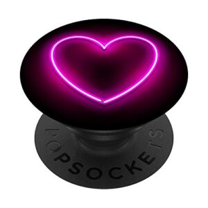 single pink heart love phone popsockets popgrip: swappable grip for phones & tablets