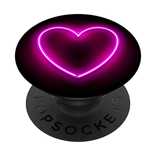 Single Pink Heart Love Phone PopSockets PopGrip: Swappable Grip for Phones & Tablets