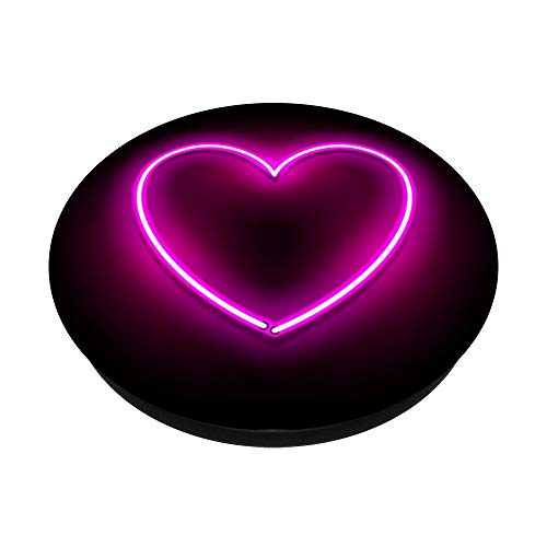 Single Pink Heart Love Phone PopSockets PopGrip: Swappable Grip for Phones & Tablets