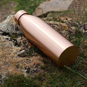 Copper Water Bottle - Kosdeg - 24oz - A Handcrafted Leak Proof Ayurvedic Pure Copper Vessel For Drinking- Drink More Water, Lower Your Sugar Intake and Enjoy The Health Benefits Immediately…