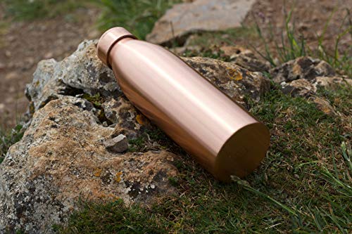 Copper Water Bottle - Kosdeg - 24oz - A Handcrafted Leak Proof Ayurvedic Pure Copper Vessel For Drinking- Drink More Water, Lower Your Sugar Intake and Enjoy The Health Benefits Immediately…