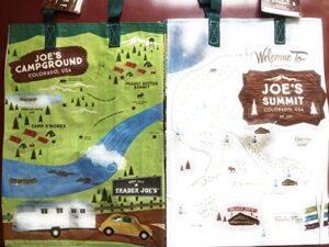 2 new trader joe's bags reusable shopping grocery tote ski co - camp colorado