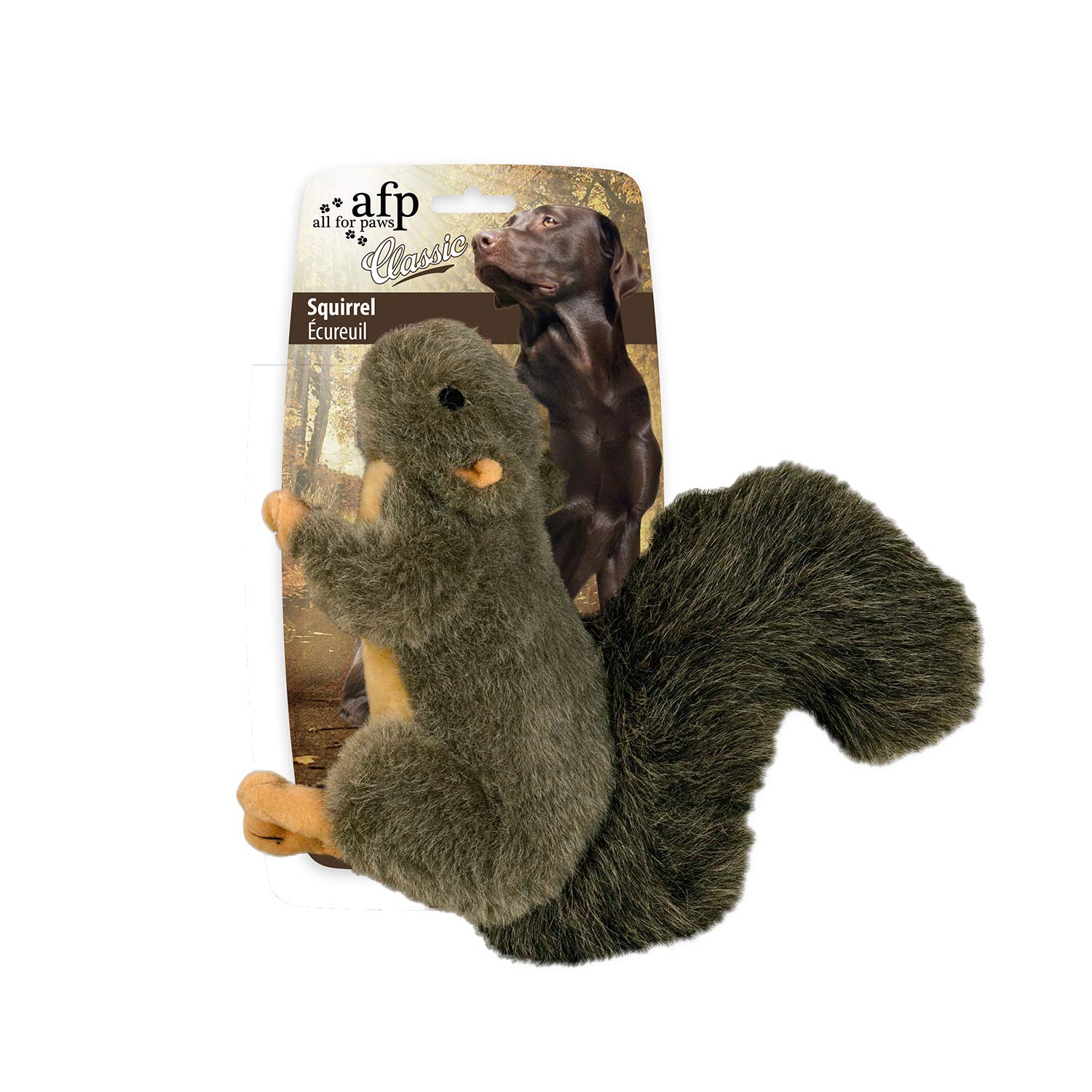 ALL FOR PAWS Interactive Dog Squirrel Plush Toys, Stuffed Animal Squeaky Toy for Dogs Enrichment Toys, Large