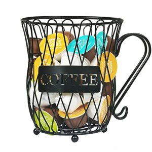 stegodon k cup coffee pod holder, large capacity coffee pod storage basket, espresso organizer mug cup for keurig kcup