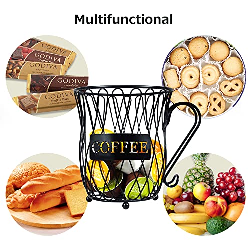 Stegodon K Cup Coffee Pod Holder, Large Capacity Coffee Pod Storage Basket, Espresso Organizer Mug Cup for Keurig Kcup