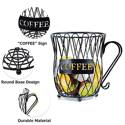 Stegodon K Cup Coffee Pod Holder, Large Capacity Coffee Pod Storage Basket, Espresso Organizer Mug Cup for Keurig Kcup