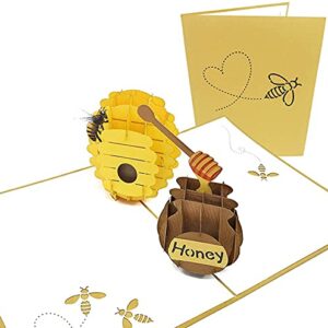 PopLife Beehive and Honeypot Pop Up Card for your HONEY! - Mothers Day Pop Up, Anniversary Card, Happy Birthday, Just Because, Gift for Her - Husband for Wife, for Daughter, for Son, for Grandkids