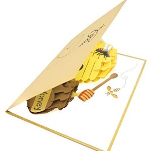 PopLife Beehive and Honeypot Pop Up Card for your HONEY! - Mothers Day Pop Up, Anniversary Card, Happy Birthday, Just Because, Gift for Her - Husband for Wife, for Daughter, for Son, for Grandkids