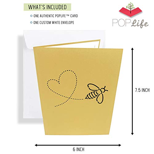 PopLife Beehive and Honeypot Pop Up Card for your HONEY! - Mothers Day Pop Up, Anniversary Card, Happy Birthday, Just Because, Gift for Her - Husband for Wife, for Daughter, for Son, for Grandkids