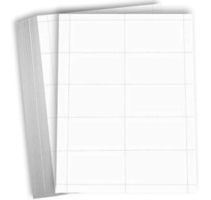 hamilco blank business cards card stock paper – white mini note index perforated cardstock for printer – heavy weight 80 lb 3 1/2 x 2" – 100 sheets 1000 cards