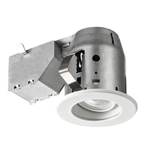 3" led ic rated swivel baffle recessed lighting kit, white finish, energy star certified, cec title 20 & 24 compliant, easy install push-n-click clips, bulb included, 3.25" hole size,91198