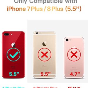 CANSHN Clear Designed for iPhone 8 Plus Case & iPhone 7 Plus Case, [Military Drop Protection] [Not Yellowing] Shockproof Protective Phone Case with Soft TPU Bumper, Slim Thin Case for iPhone 7/8 Plus