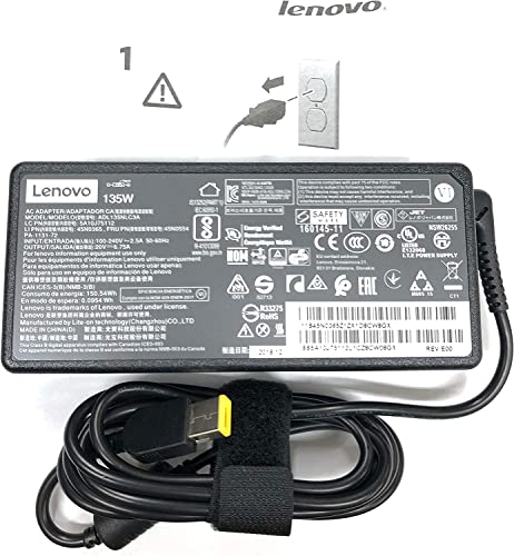 Lenovo 20V 6.7A 135W Slim Tip AC Adapter for Lenovo ideapad Z710 Ideapad Y50-70 Thinkpad t440p t450p t460p t530 t540 t540p t560 w510 ADL135NDC3A