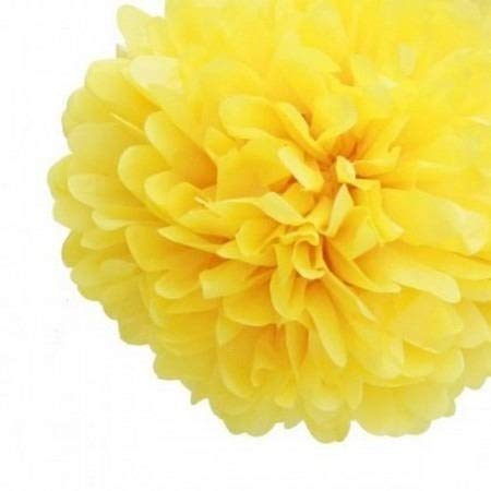 30pcs Tissue Pom Poms Yellow Blue Color Party Supplies,Navy Yellow White Silver Birthday Party Decorations Paper Tassel Garland for Bridal Shower Wedding School Ceremony Graduation Theme Party Supplie