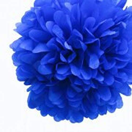 30pcs Tissue Pom Poms Yellow Blue Color Party Supplies,Navy Yellow White Silver Birthday Party Decorations Paper Tassel Garland for Bridal Shower Wedding School Ceremony Graduation Theme Party Supplie