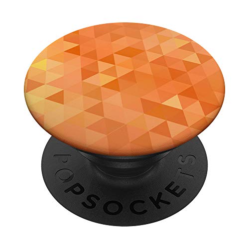 Orange Rhombus Square Pattern Pop socket men women girls boy