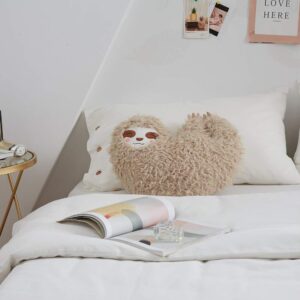 Nooer Plush Soft Cute Girl Sloth Pillow 16 Inch