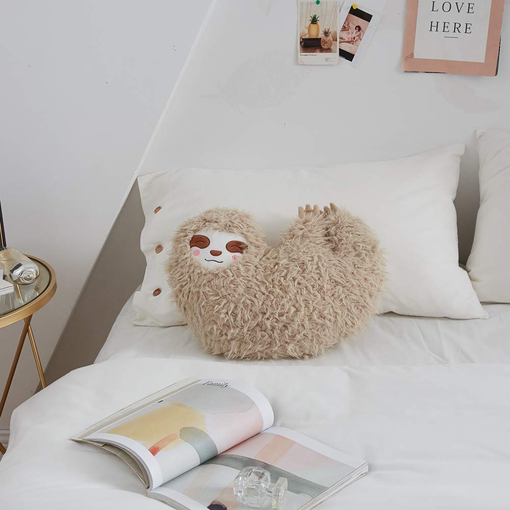 Nooer Plush Soft Cute Girl Sloth Pillow 16 Inch