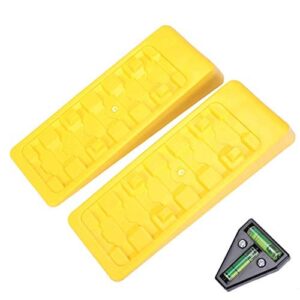 homeon wheels rv leveling blocks wheel chocks trailer leveler blocks for trailers campers, heavy duty camper leveler for caravan truck van suv cars 2 pack