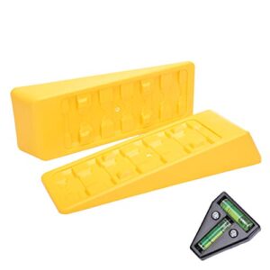 Homeon Wheels RV Leveling Blocks Wheel Chocks Trailer Leveler Blocks for Trailers Campers, Heavy Duty Camper Leveler for Caravan Truck Van SUV Cars 2 Pack