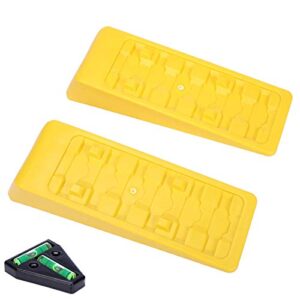 Homeon Wheels RV Leveling Blocks Wheel Chocks Trailer Leveler Blocks for Trailers Campers, Heavy Duty Camper Leveler for Caravan Truck Van SUV Cars 2 Pack