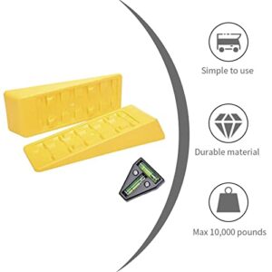 Homeon Wheels RV Leveling Blocks Wheel Chocks Trailer Leveler Blocks for Trailers Campers, Heavy Duty Camper Leveler for Caravan Truck Van SUV Cars 2 Pack