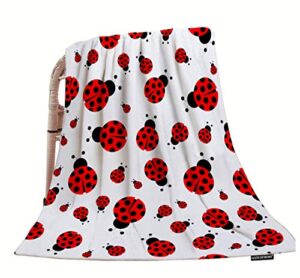 hgod designs ladybug throw blanket,red ladybug pattern soft warm decorative throw blanket for baby toddler or pets cat dog 30"x40"