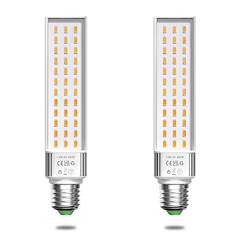 Aluxcia E26 Aquarium Light Bulb Warm White 3000K,2-Pack(Remove/Bypass The Ballast)