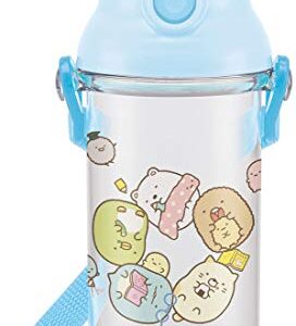 Skater PSB5KD Children's Water Bottle, Clear Bottle, 16.2 fl oz (480 ml), Sumikko Gurashi Obenkyo, Width 3.7 x Diameter 3.1 x Height 8.3 inches (9.5 x 7.9 x 21 cm), Girls, Made in Japan