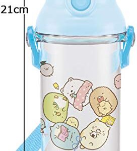 Skater PSB5KD Children's Water Bottle, Clear Bottle, 16.2 fl oz (480 ml), Sumikko Gurashi Obenkyo, Width 3.7 x Diameter 3.1 x Height 8.3 inches (9.5 x 7.9 x 21 cm), Girls, Made in Japan